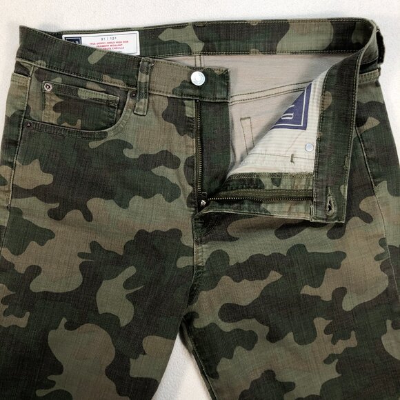 Gap Pants Women's 32x25 Green True Skinny Ankle High Rise Tapered Olive Camo‎ - Picture 5 of 16